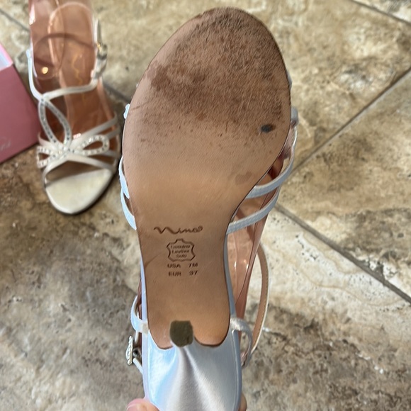 Nina White Satin Heels - Picture 4 of 6